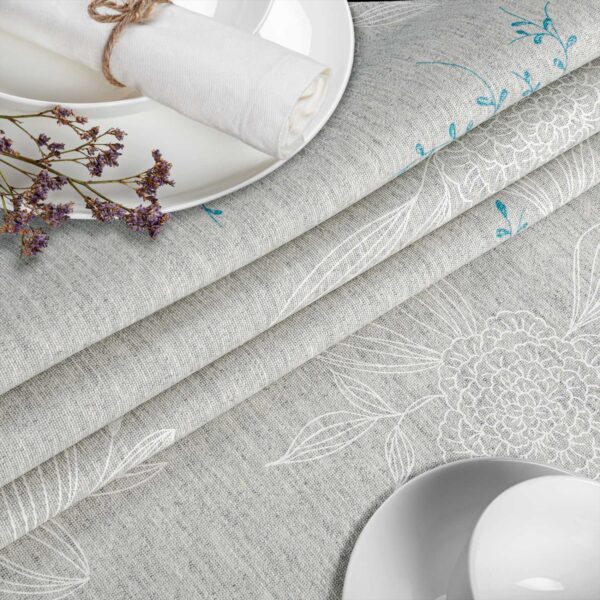 Stoff Tischdecke abwaschbar Tischwäsche Textil Tischtuch Baumwolle Polyester Japondi Grau Outdoor Tischdecke Gartentischdecke