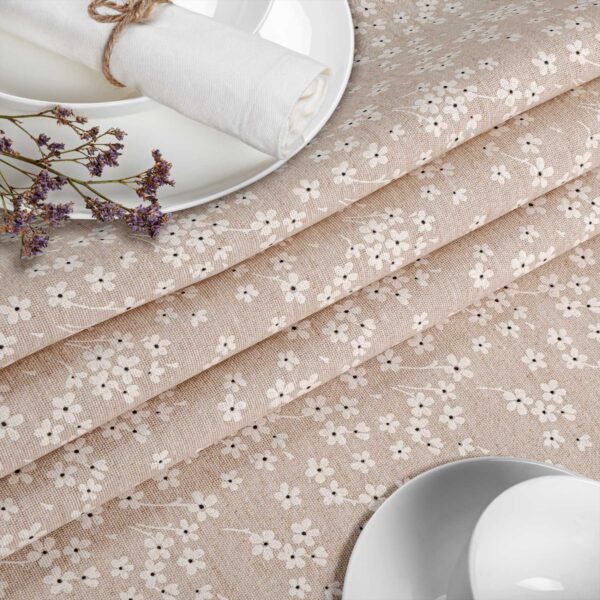 Stoff Tischdecke abwaschbar Tischwäsche Textil Tischtuch Baumwolle Polyester Violen Beige Outdoor Tischdecke Gartentischdecke