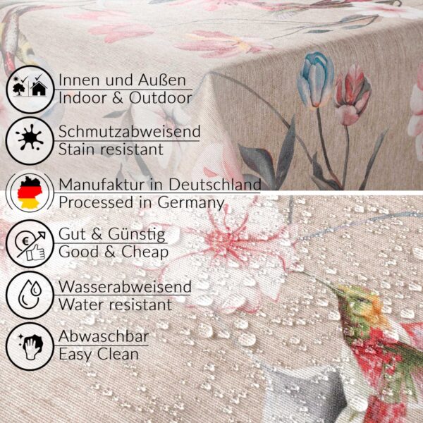 Stoff Tischdecke abwaschbar Tischwäsche Textil Tischtuch Baumwolle Polyester Kalibri Outdoor Tischdecke Gartentischdecke