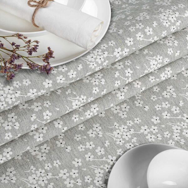 Stoff Tischdecke abwaschbar Tischwäsche Textil Tischtuch Baumwolle Polyester Violen Grau Outdoor Tischdecke Gartentischdecke