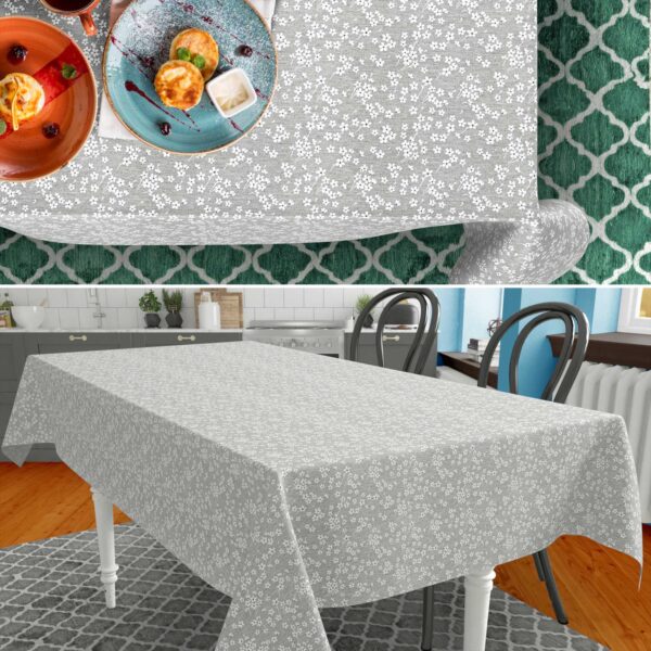 Stoff Tischdecke abwaschbar Tischwäsche Textil Tischtuch Baumwolle Polyester Violen Grau Outdoor Tischdecke Gartentischdecke