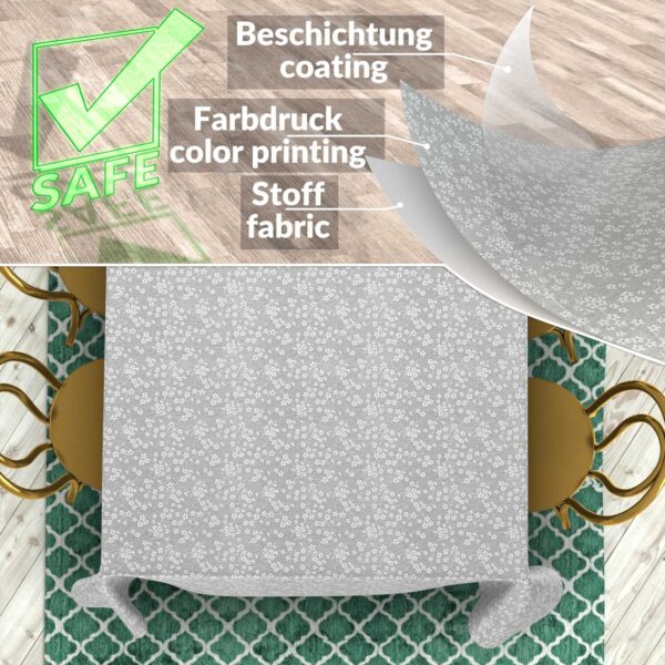 Stoff Tischdecke abwaschbar Tischwäsche Textil Tischtuch Baumwolle Polyester Violen Grau Outdoor Tischdecke Gartentischdecke
