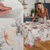 Stoff Tischdecke abwaschbar Tischwäsche Textil Tischtuch Baumwolle Polyester Flora Outdoor Tischdecke Gartentischdecke