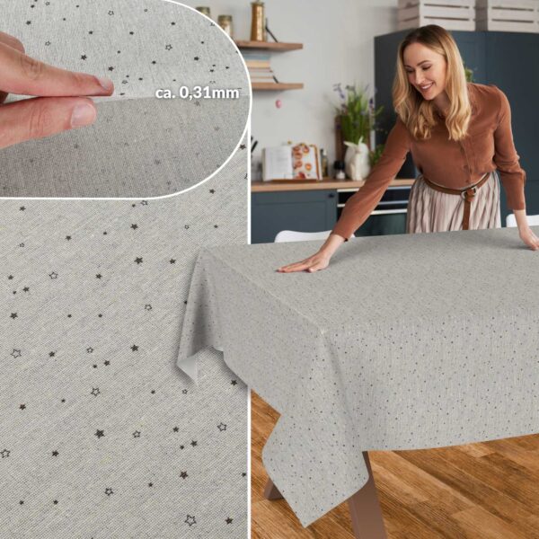 Stoff Tischdecke abwaschbar Tischwäsche Textil Tischtuch Baumwolle Polyester Stern Outdoor Tischdecke Gartentischdecke