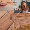Stoff Tischdecke abwaschbar Tischwäsche Textil Tischtuch Baumwolle Polyester Holzoptik Outdoor Tischdecke Gartentischdecke