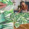 Stoff Tischdecke abwaschbar Tischwäsche Textil Tischtuch Baumwolle Polyester Palmen Outdoor Tischdecke Gartentischdecke