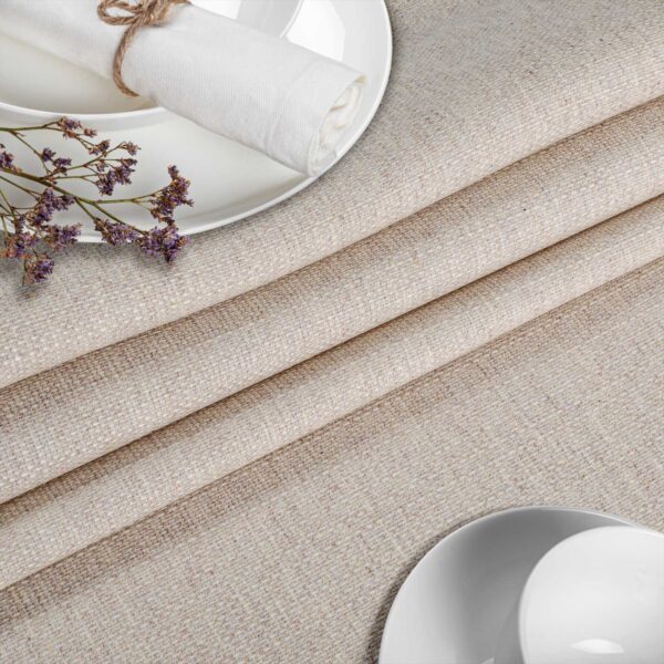 Stoff Tischdecke abwaschbar Tischwäsche Textil Tischtuch Baumwolle Polyester Beige Grau Outdoor Tischdecke Gartentischdecke