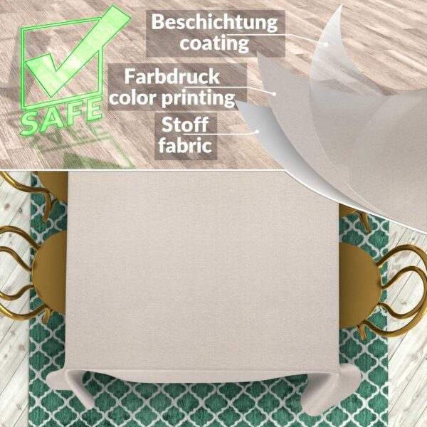 Stoff Tischdecke abwaschbar Tischwäsche Textil Tischtuch Baumwolle Polyester Beige Grau Outdoor Tischdecke Gartentischdecke