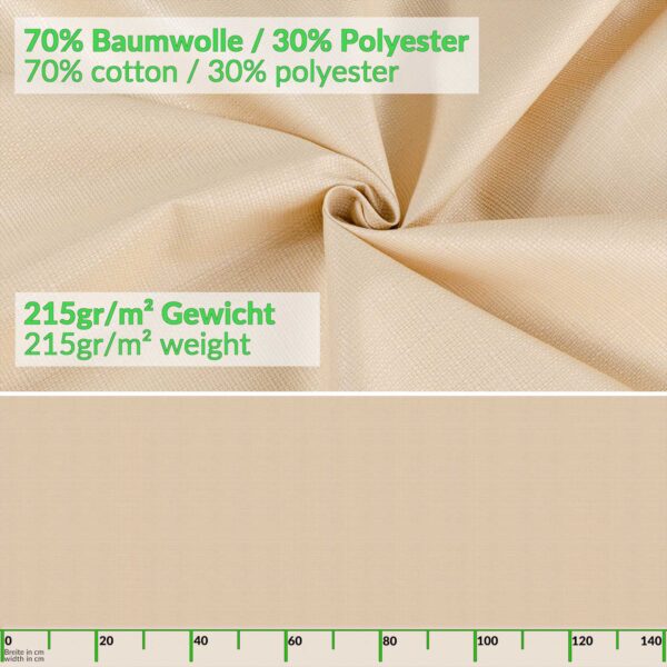 Stoff Tischdecke abwaschbar Tischwäsche Textil Tischtuch Baumwolle Polyester Beige Outdoor Tischdecke Gartentischdecke