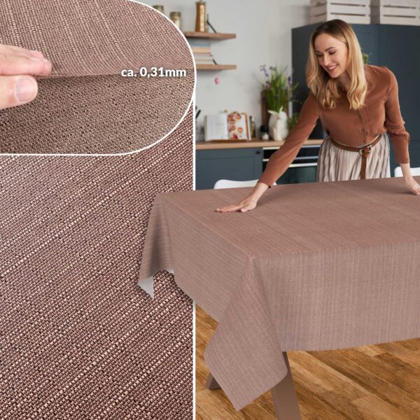 Stoff Tischdecke abwaschbar Tischwäsche Textil Tischtuch Baumwolle Polyester Braun Outdoor Tischdecke Gartentischdecke