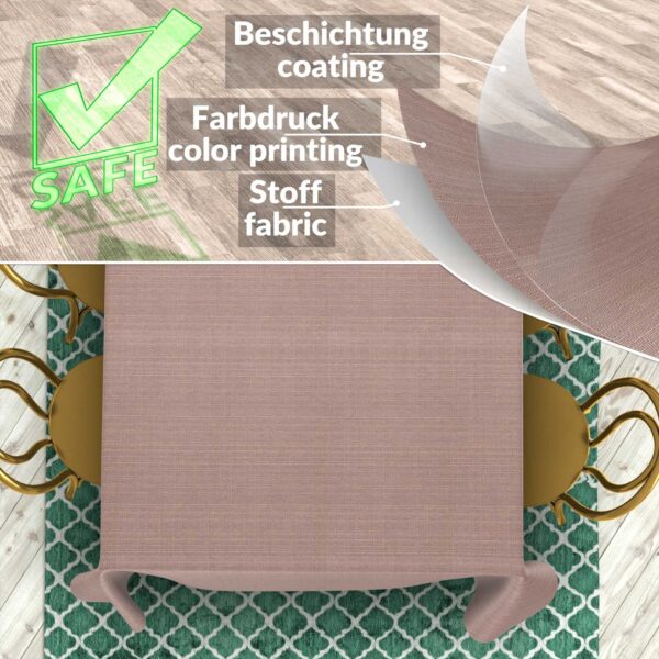 Stoff Tischdecke abwaschbar Tischwäsche Textil Tischtuch Baumwolle Polyester Braun Outdoor Tischdecke Gartentischdecke