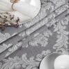 Stoff Tischdecke Tischwäsche Textil Tischtuch Baumwolle Polyester Jacquard Ornamente Meterware Premium Barock Grau Outdoor Tischdecke Gartentischdecke