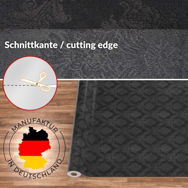 Stoff Tischdecke Tischwäsche Textil Tischtuch Baumwolle Polyester Jacquard Ornamente Meterware Premium Barock Schwarz Outdoor Tischdecke Gartentischdecke