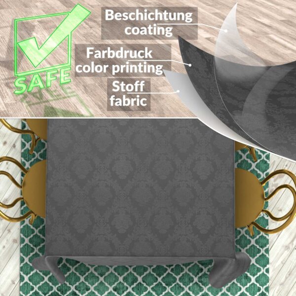 Stoff Tischdecke Tischwäsche Textil Tischtuch Baumwolle Polyester Jacquard Ornamente Meterware Premium Barock Schwarz Outdoor Tischdecke Gartentischdecke
