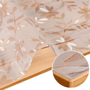 Tischfolie transparent Tischdecke Tischschutzfolie durchsichtig 1,5mm Tischschutz mit Motiv Blume bedruckt