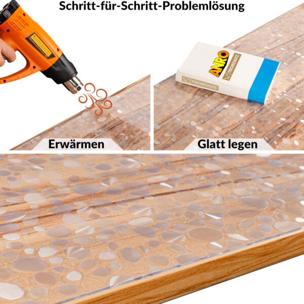 Tischfolie transparent Tischdecke Tischschutzfolie durchsichtig 1,5mm Tischschutz mit Stein Motiv bedruckt