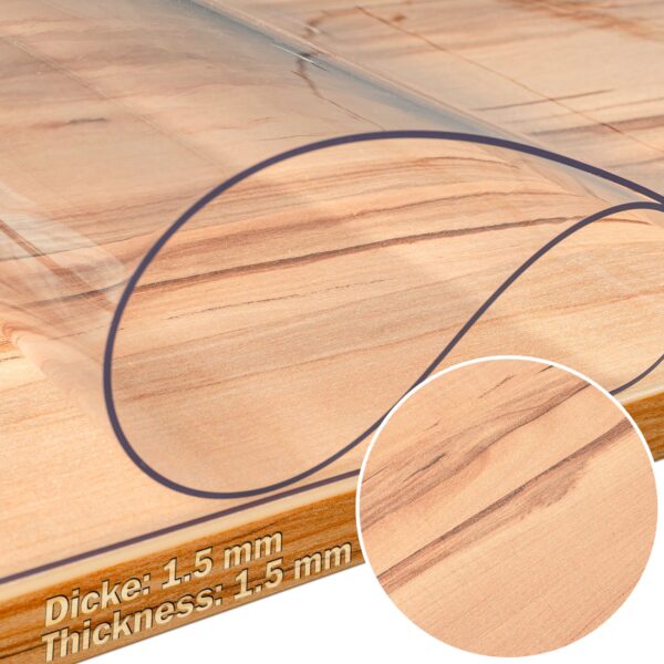 Tischfolie Tischschutzfolie transparente Tischdecke durchsichtig 1,5mm Schutzfolie Tisch glasklar