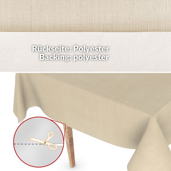 Wachstuchtischdecke abwaschbar Tischdecke Wachstuch Textileffekt Prägung Chic & Charme Beige Breite 140cm