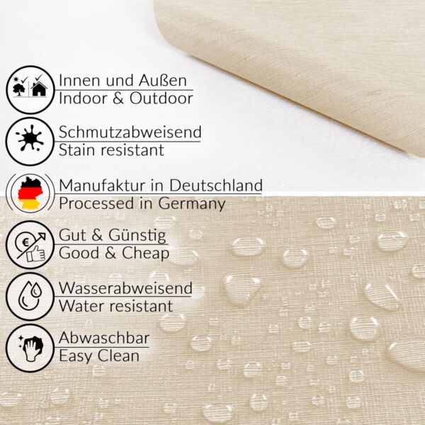 Wachstuchtischdecke abwaschbar Tischdecke Wachstuch Textileffekt Prägung Chic & Charme Beige Breite 140cm