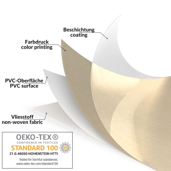 Wachstuchtischdecke abwaschbar Tischdecke Wachstuch Textileffekt Prägung Chic & Charme Beige Breite 140cm