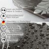 Wachstuchtischdecke abwaschbar Premium Leinenprägung Gartentischdecke Palmenblätter Silber Schwarz Breite 140cm