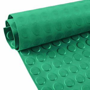 Gummiläufer Antirutsch Premium TPE Geruchsarm Bodenbelag Noppen Muster Grün 3mm Stark 100 cm Breite