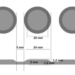 Gummiläufer Antirutsch Premium TPE Geruchsarm Bodenbelag Noppen Muster Rot 3mm Stark 100 cm Breite