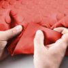 Gummiläufer Antirutsch Premium TPE Geruchsarm Bodenbelag Noppen Muster Rot 3mm Stark 100 cm Breite