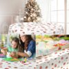 Weihnachtstischdecke Wachstuch abwaschbar Weihnachten Lebkuchen Schneeflocken Rot Weiß