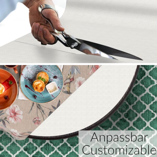 Tischschoner Tischdeckenunterlage mit Gemustert abwaschbar Weiß PVC Tischschutz Polyester Rücken Molton 2mm
