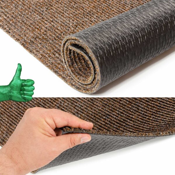 Flurläufer Fahrzeugteppich Schmutzfangmatte Sauberlaufmatte Läufer rutschfest STRIBET Breite 100cm Dunkelbraun