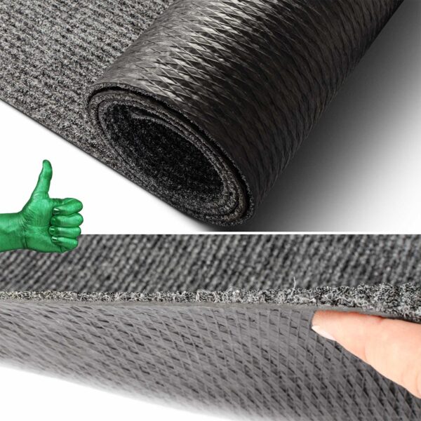 Flurläufer Fahrzeugteppich Schmutzfangmatte Sauberlaufmatte Läufer rutschfest STRIBET Breite 100cm Grau