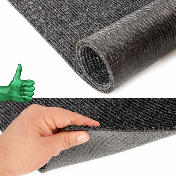 Flurläufer Fahrzeugteppich Schmutzfangmatte Sauberlaufmatte Läufer rutschfest STRIBET Breite 100cm Schwarz