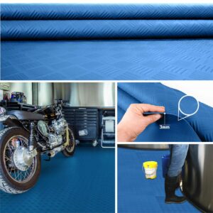 Gummiläufer Antirutsch Premium TPE Geruchsarm Bodenbelag Riffelblechoptik Blau 3mm Stark 100 cm Breite