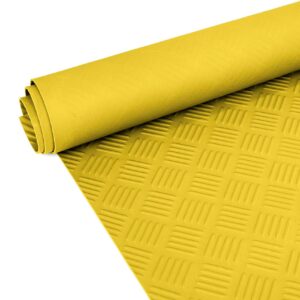 Gummiläufer Antirutsch Premium TPE Geruchsarm Bodenbelag Riffelblechoptik Gelb 3mm Stark 100 cm Breite