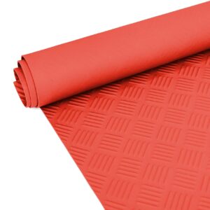 Gummiläufer Antirutsch Premium TPE Geruchsarm Bodenbelag Riffelblechoptik Rot 3mm Stark 100 cm Breite