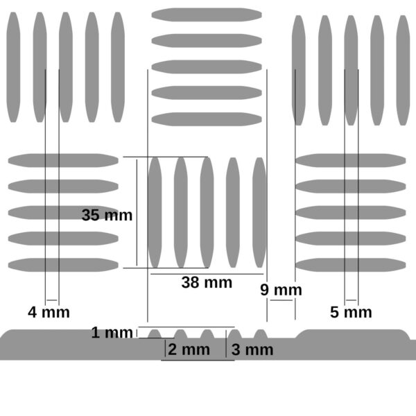 Gummiläufer Antirutsch Premium TPE Geruchsarm Bodenbelag Riffelblechoptik Gelb 3mm Stark 100 cm Breite