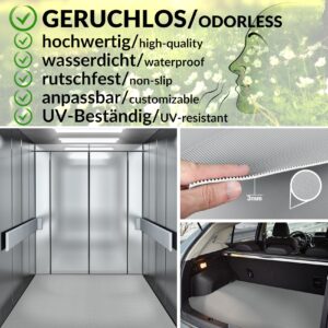 Gummimatte Gummiläufer Feinriefen Grau 3mm 100cm Breit auf TPE, Geruchslos – Bodenbelag, Bodenmatte
