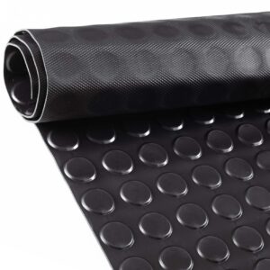 Gummimatte Meterware TPE Gummiläufer Premium Geruchsarm Bodenbelag Noppen Schwarz 3mm 100 cm Breite