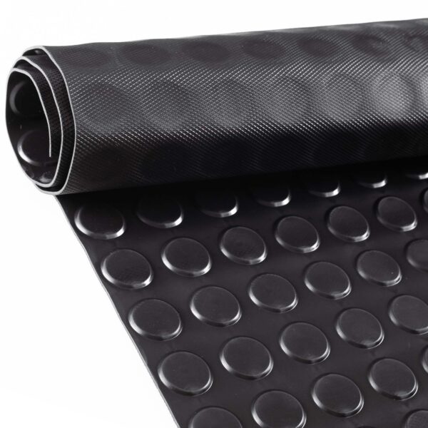 Gummimatte Meterware TPE Gummiläufer Premium Geruchsarm Bodenbelag Noppen Schwarz 3mm 100 cm Breite
