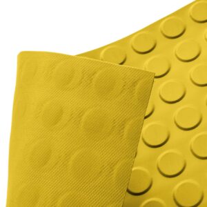 Gummi Gummiläufer Premium TPE Geruchsarm Bodenbelag Noppen Muster Gelb 3mm Stark 100 cm Breite