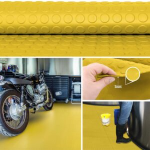 Gummi Gummiläufer Premium TPE Geruchsarm Bodenbelag Noppen Muster Gelb 3mm Stark 100 cm Breite