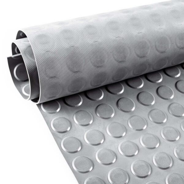Gummimatte Meterware TPE Noppen Bodenbelag Gummiläufer Geruchsarm Grau 3mm Stark 100 cm Breite