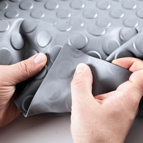 Gummimatte Meterware TPE Noppen Bodenbelag Gummiläufer Geruchsarm Grau 3mm Stark 100 cm Breite