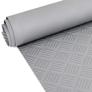 Gummimatte Meterware Gummi Bodenbelag Antirutsch Premium TPE Geruchsarm Riffelblechoptik Grau 3mm Stark 100 cm Breite