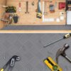 Gummimatte Meterware Gummi Bodenbelag Antirutsch Premium TPE Geruchsarm Riffelblechoptik Grau 3mm Stark 100 cm Breite