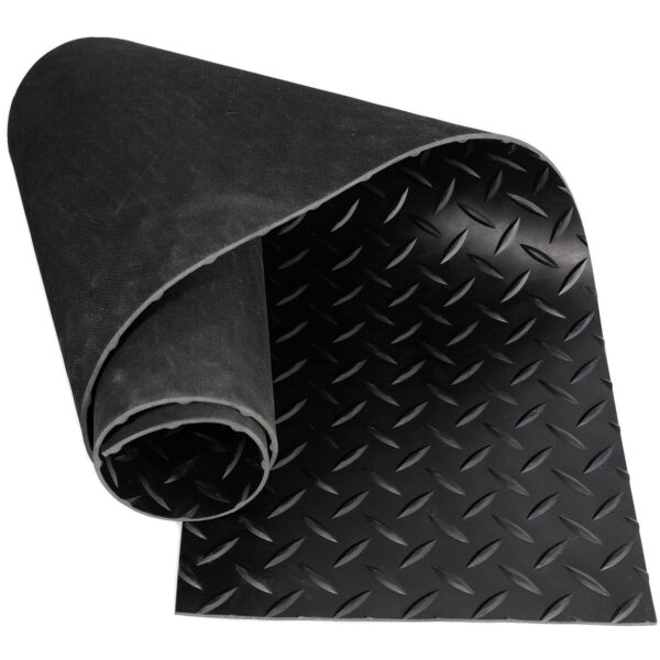 Gummi Gummimatte SBR Schutzmatte Bodenbelag Tränen Riffelblech Optik Schwarz 3mm Stark 100 cm Breite Gummiläufer