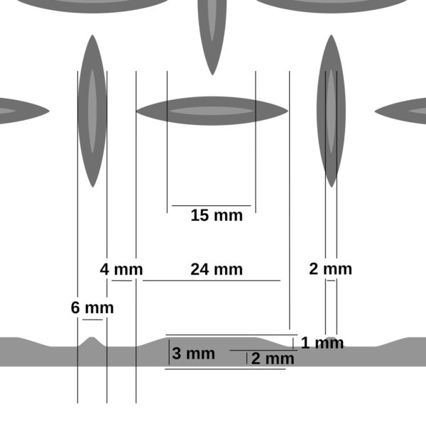 Gummi Gummimatte SBR Schutzmatte Bodenbelag Tränen Riffelblech Optik Schwarz 3mm Stark 100 cm Breite Gummiläufer
