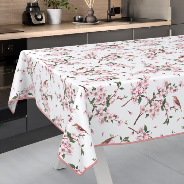 Wachstuch Tischdecke abwaschbar Wachstischdecke Meterware Sakura Vogel Outdoor Tischdecke Gartentischdecke 160cm Breite