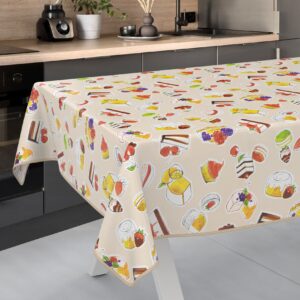 Wachstuch Tischdecke abwaschbar Wachstischdecke Meterware Rechteck Nachtisch Beige Outdoor Tischdecke Gartentischdecke